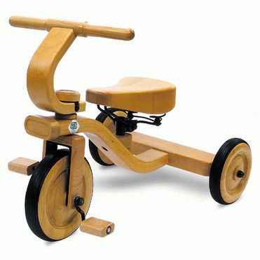 木製三輪車 クッション付き 三輪車 かじとり 子供 前輪ロック フリー機能 キッズ 男の子